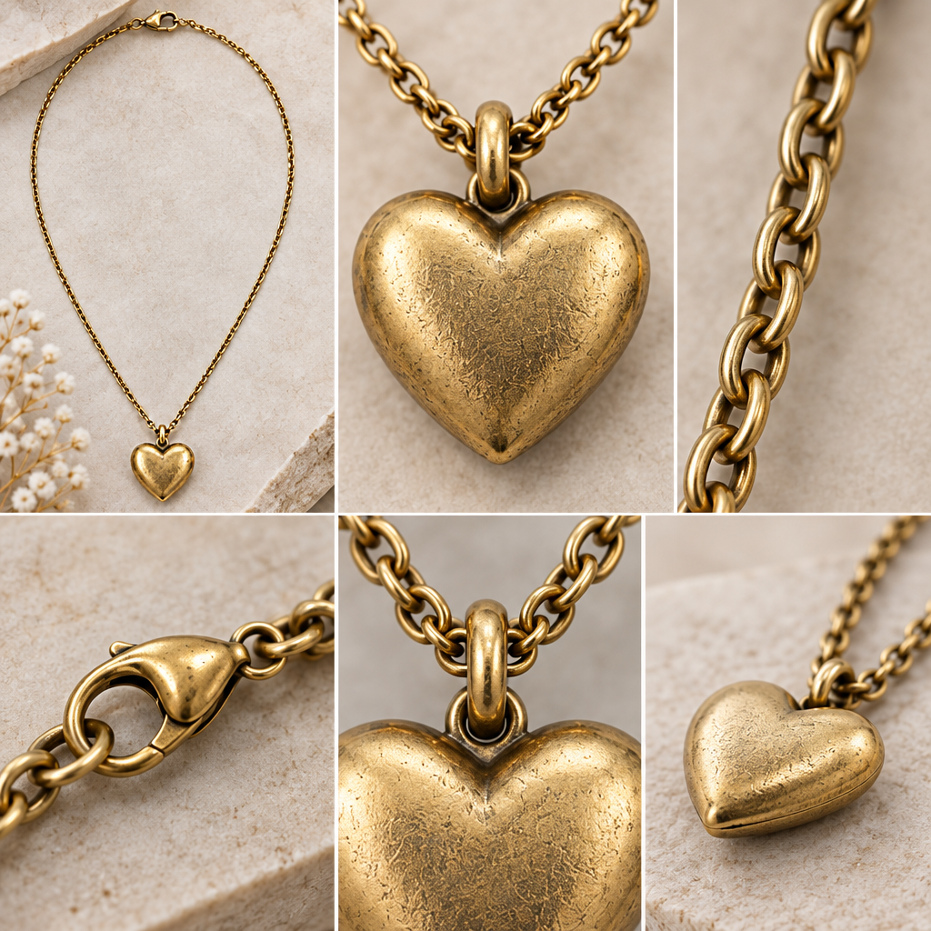 Vireqlo™ Vintage Heart Pendant Necklace main image 06