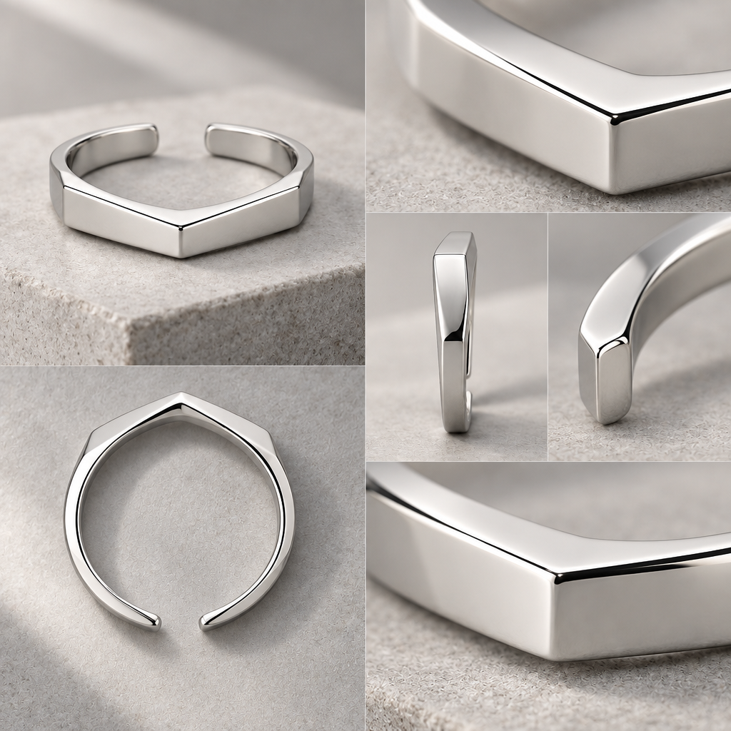 Vireqlo™ Minimal Geometric Open Ring main image 06