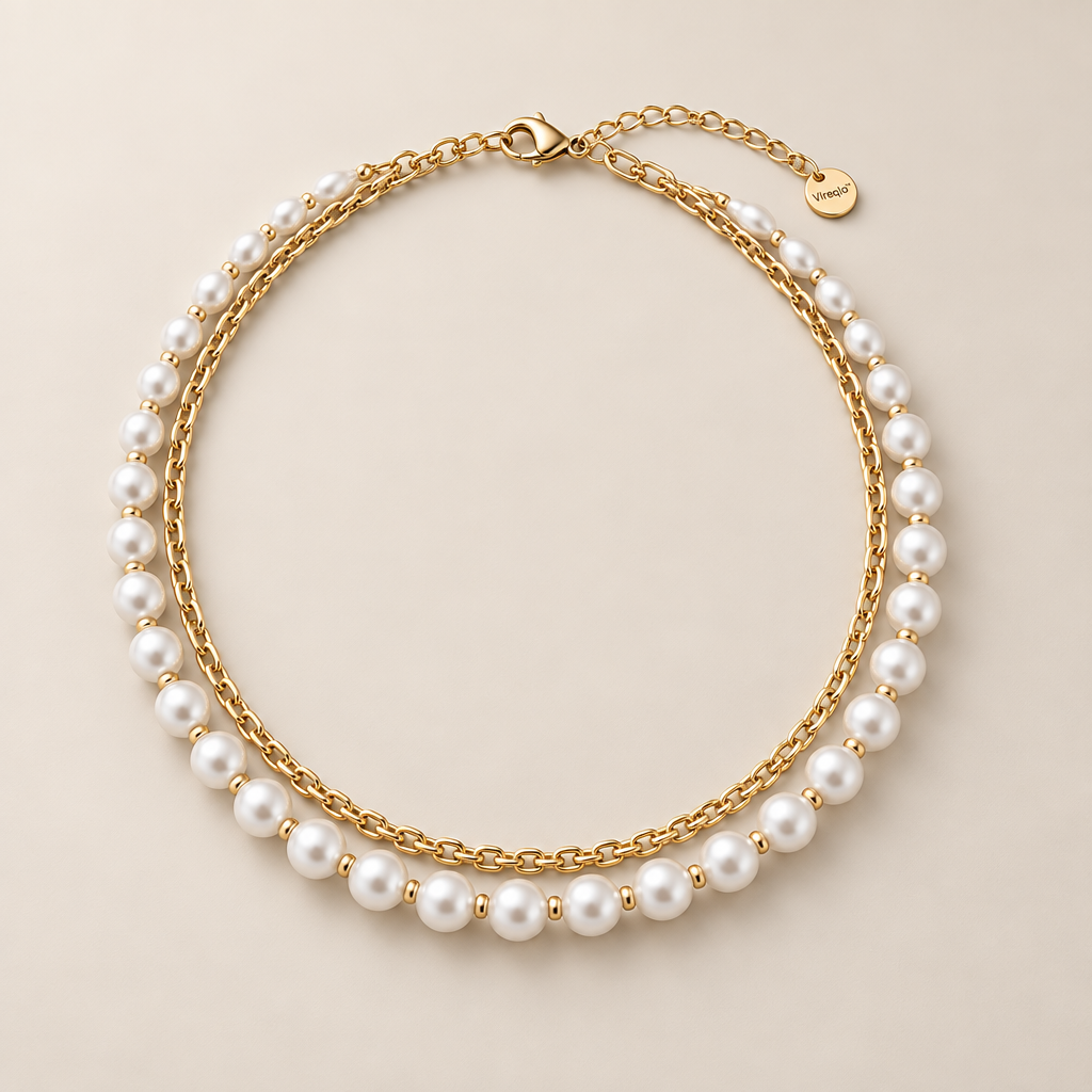 Vireqlo™ Double-Layer Pearl Collar Necklace hero