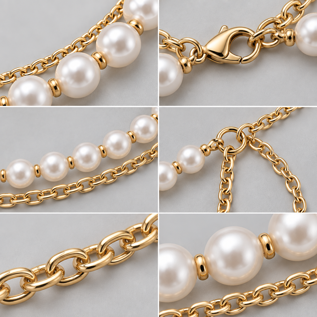 Vireqlo™ Double-Layer Pearl Collar Necklace main image 03