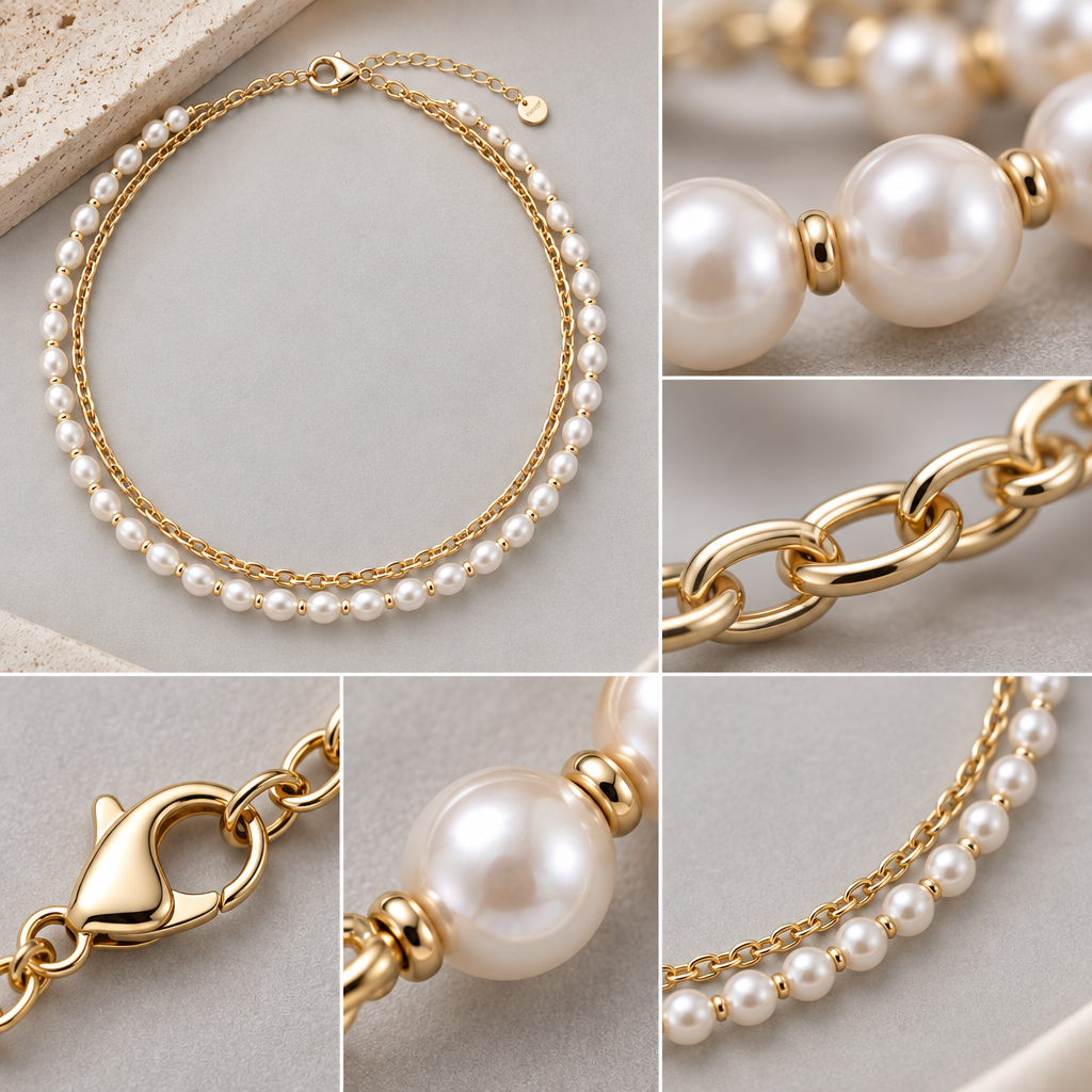 Vireqlo™ Double-Layer Pearl Collar Necklace main image 06