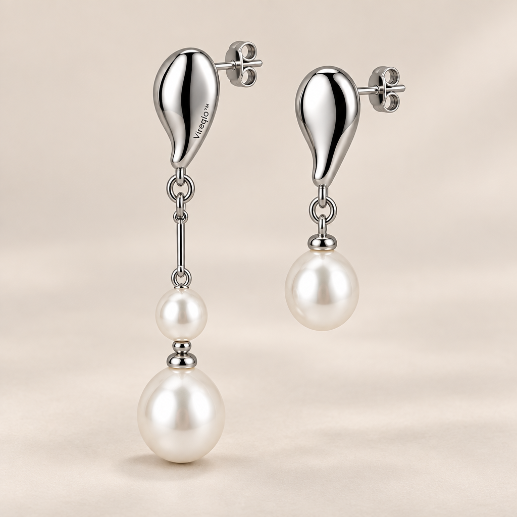 Vireqlo™ Asymmetric Pearl Earrings hero