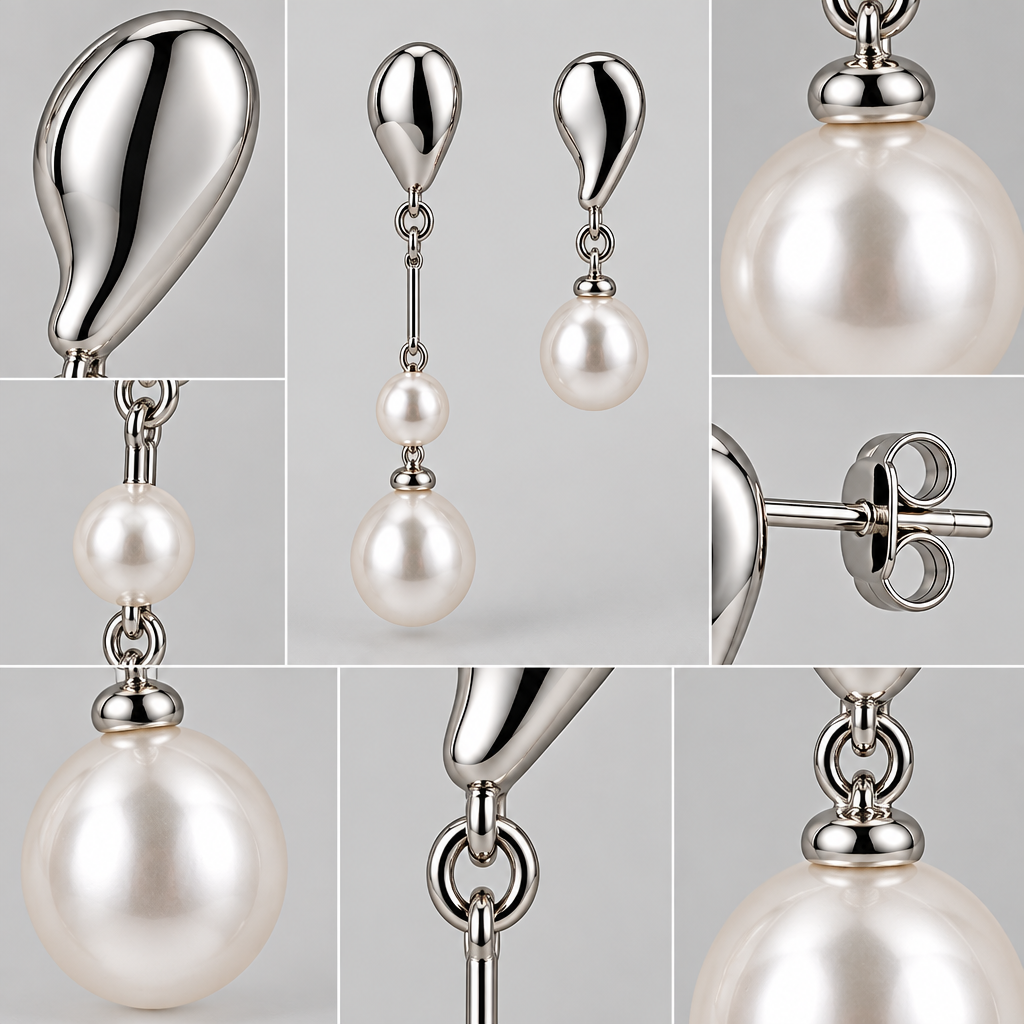 Vireqlo™ Asymmetric Pearl Earrings main image 03