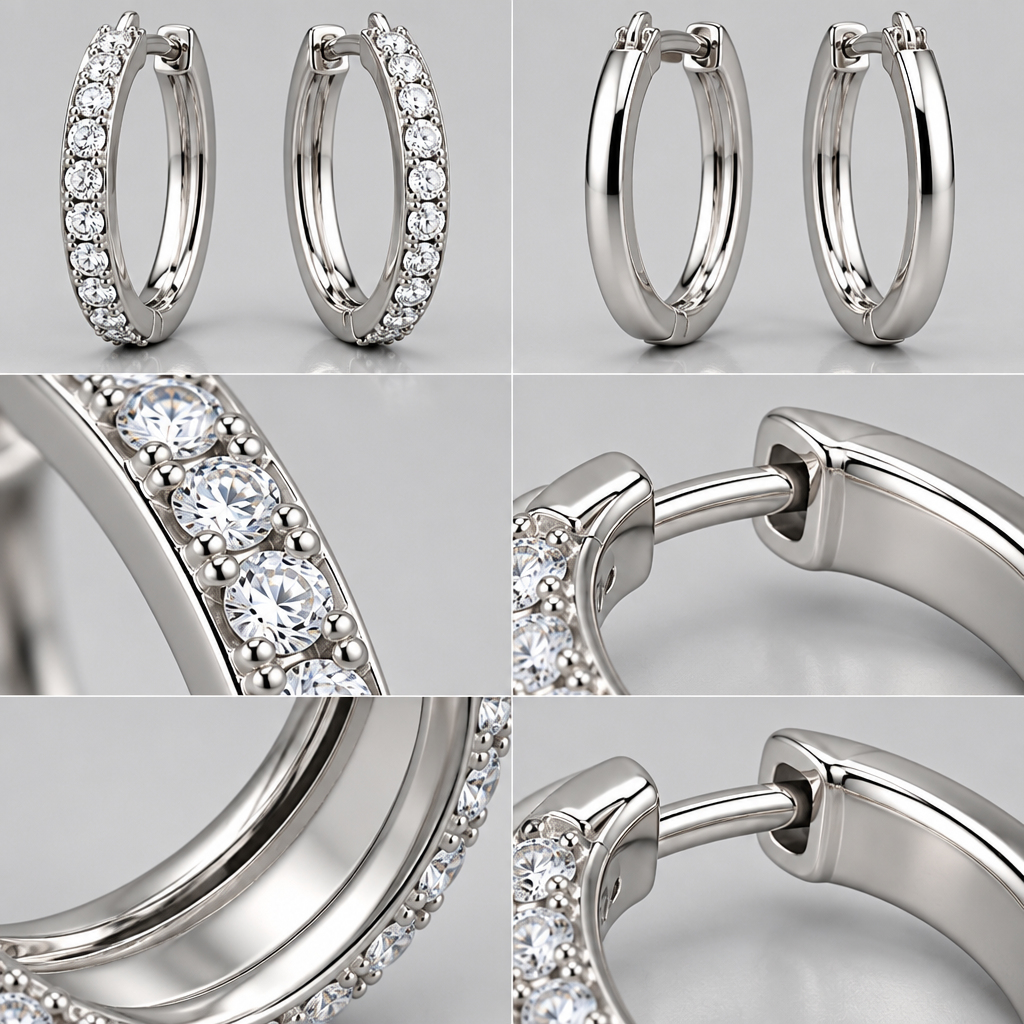 Vireqlo™ Light Luxury Cubic Zirconia Hoop Earrings main image 03