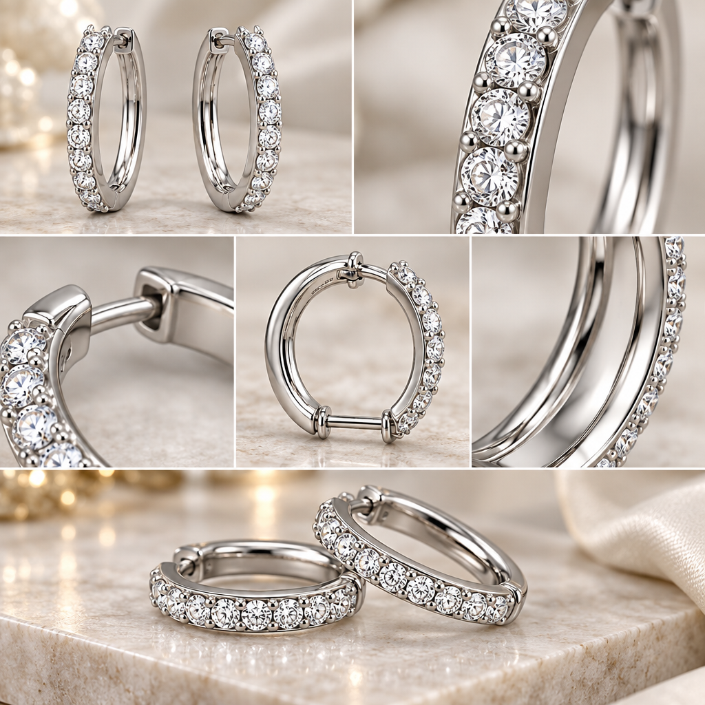 Vireqlo™ Light Luxury Cubic Zirconia Hoop Earrings main image 06