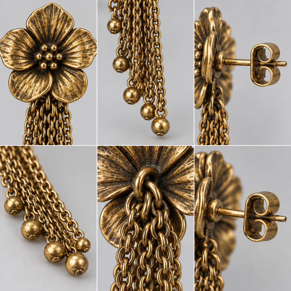 Vireqlo™ Vintage Floral Tassel Earrings main image 03
