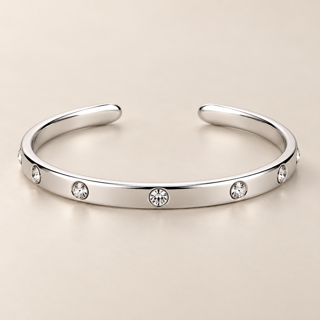 Vireqlo™ Open Cuff Bracelet with Crystal Accents hero