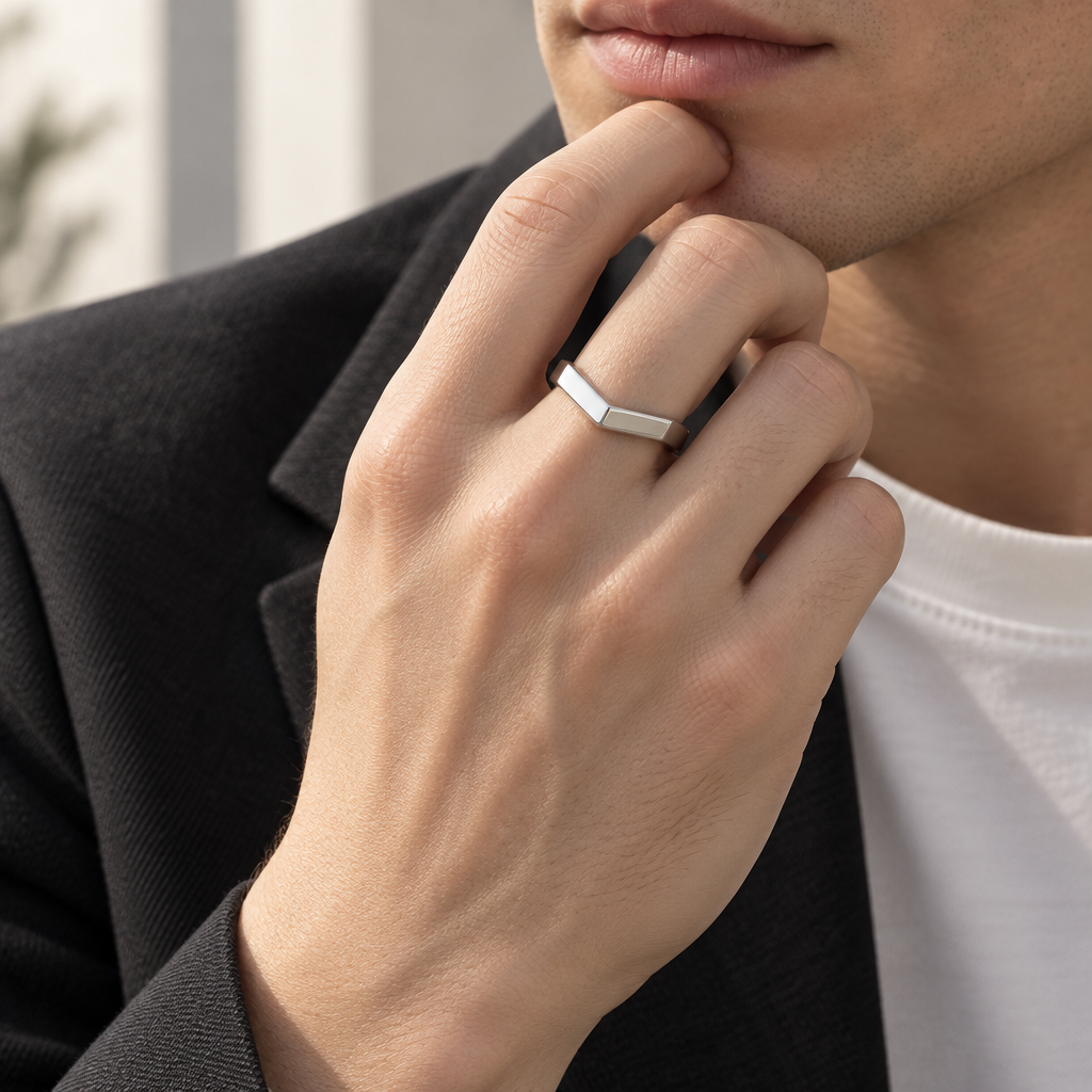 Vireqlo™ Minimal Geometric Open Ring main image 02