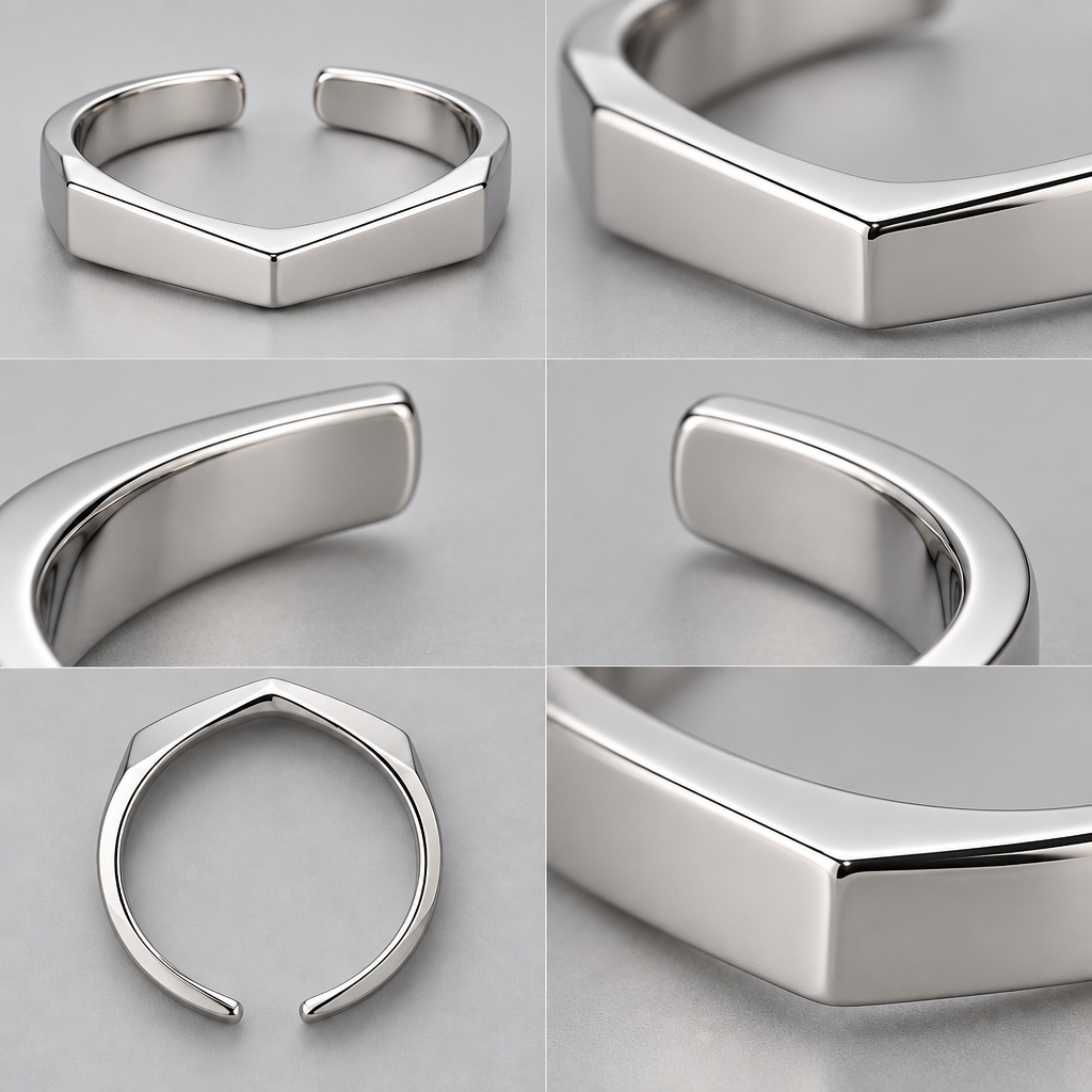 Vireqlo™ Minimal Geometric Open Ring main image 03