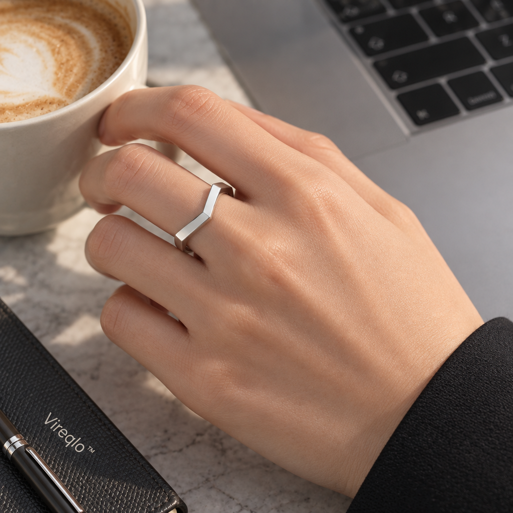 Vireqlo™ Minimal Geometric Open Ring main image 05