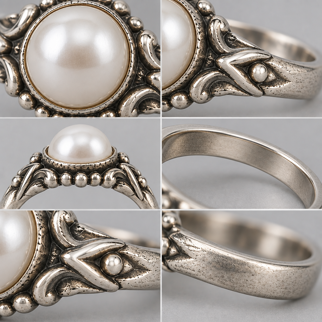 Vireqlo™ Vintage Pearl Accent Ring main image 03