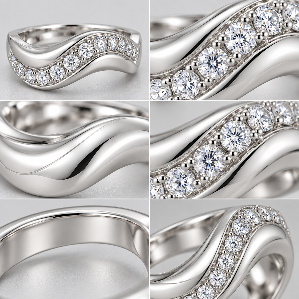 Vireqlo™ Cubic Zirconia Wave Ring main image 03