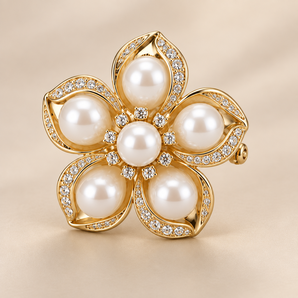 Vireqlo™ Pearl Flower Brooch hero
