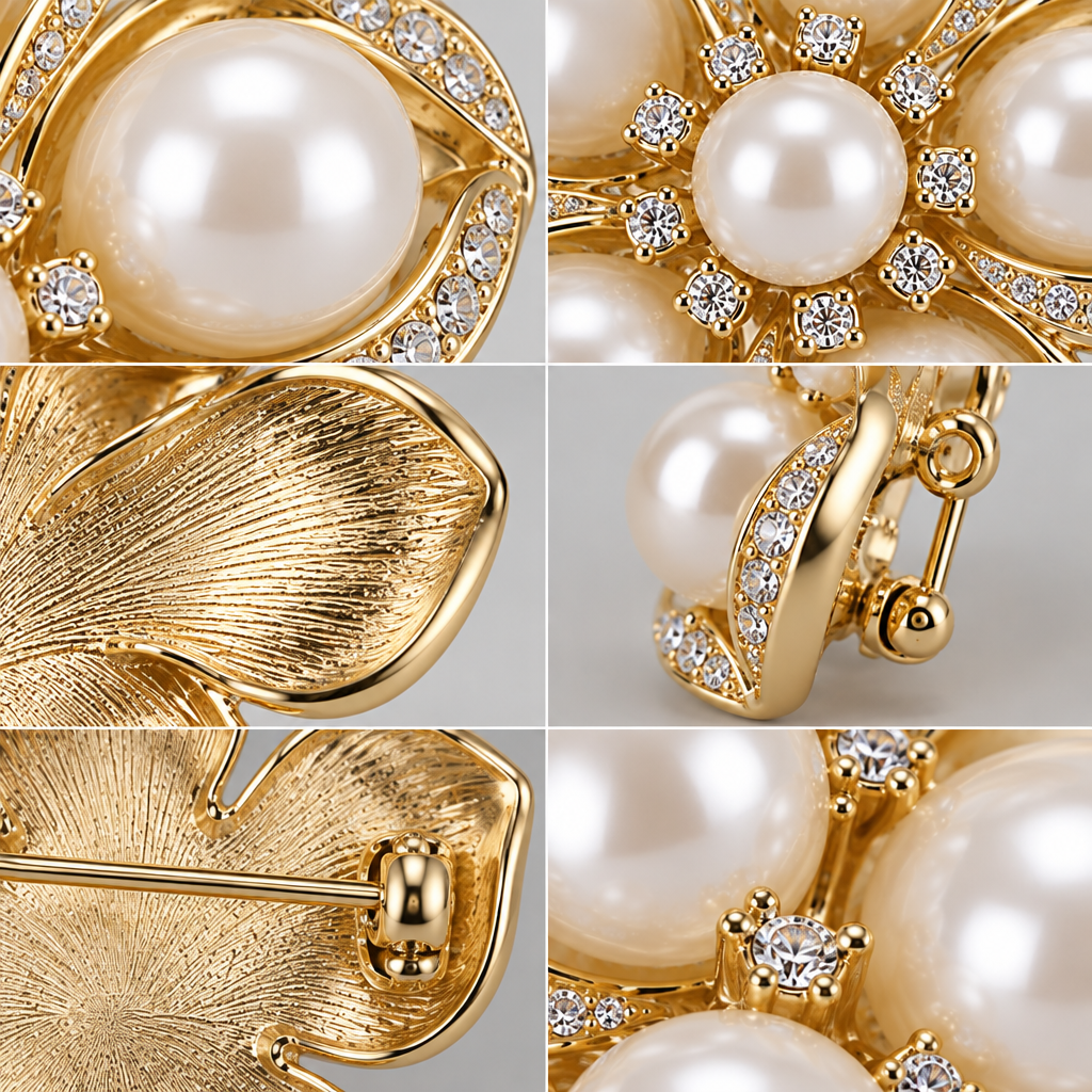 Vireqlo™ Pearl Flower Brooch main image 03