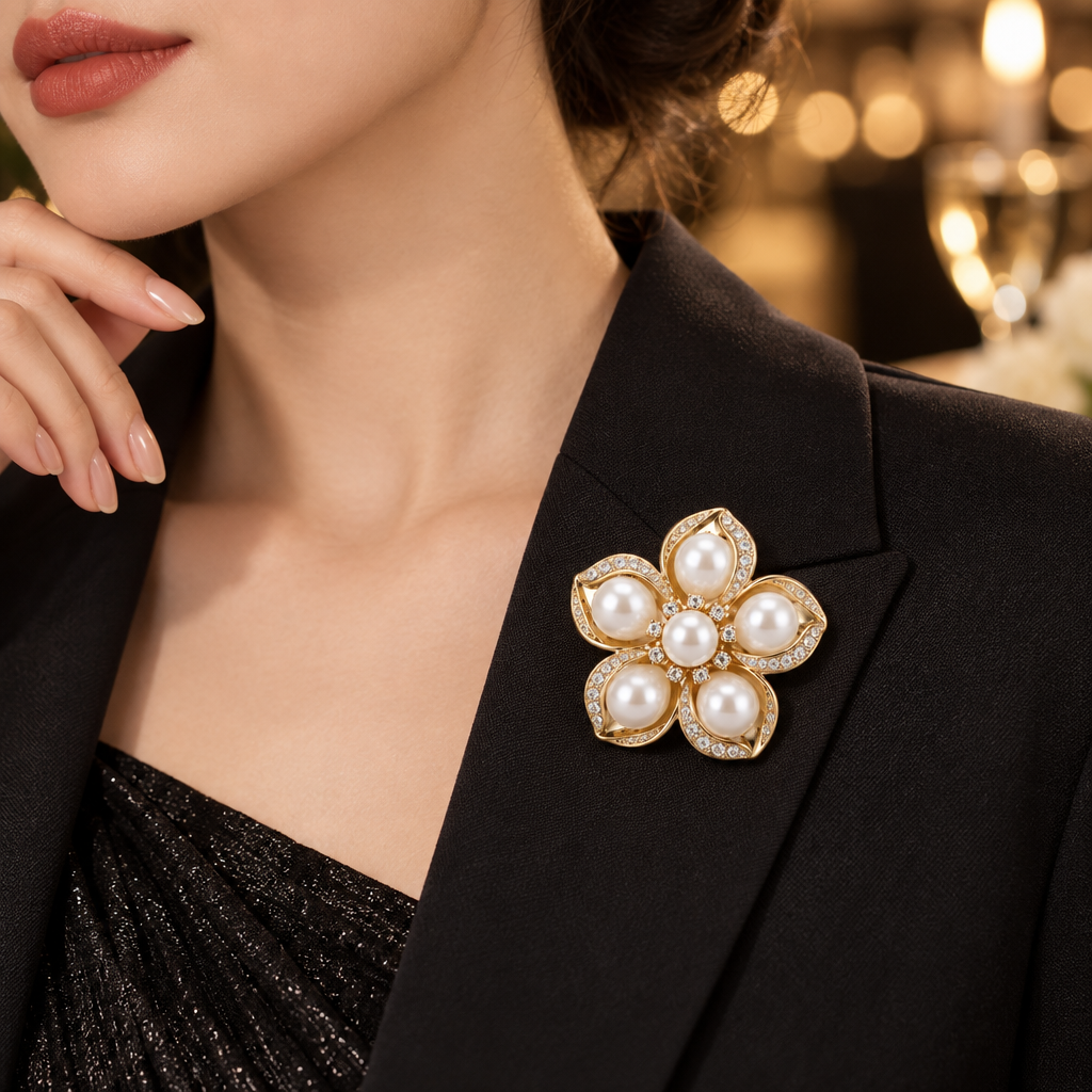 Vireqlo™ Pearl Flower Brooch main image 05