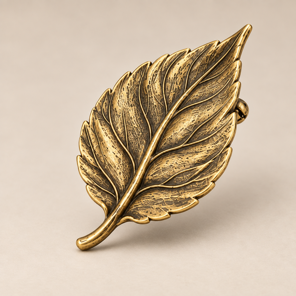 Vireqlo™ Vintage Metal Leaf Brooch hero