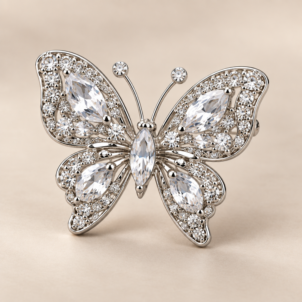 Vireqlo™ Crystal Butterfly Decorative Brooch hero