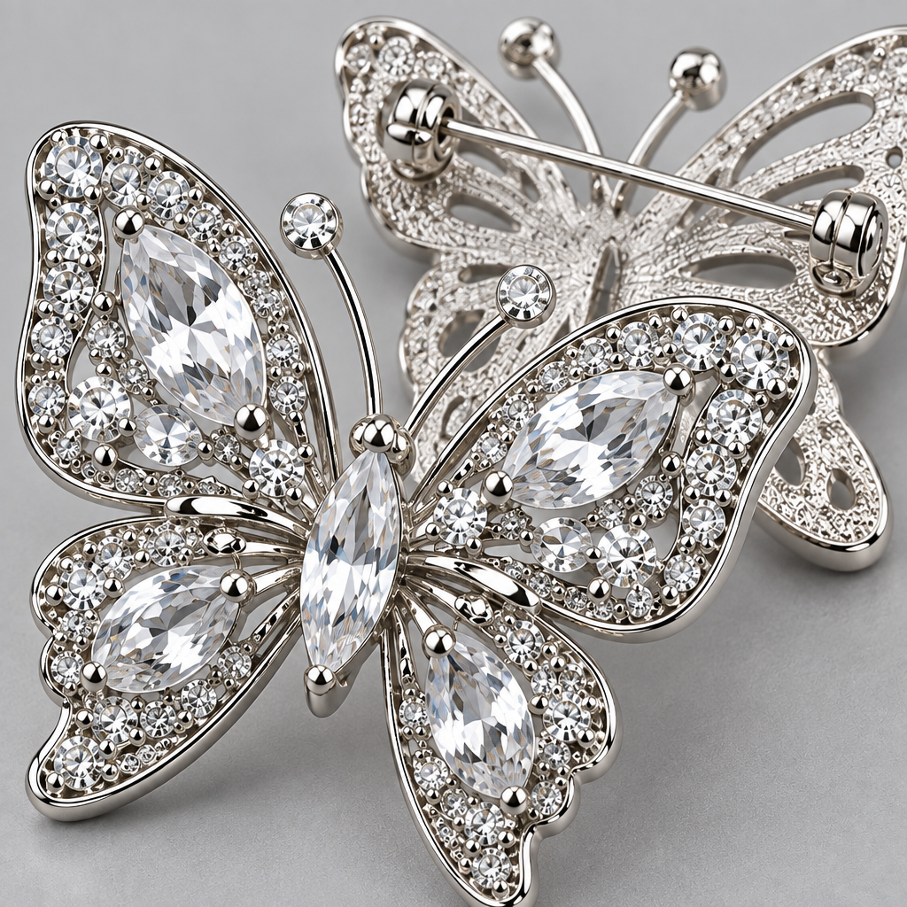 Vireqlo™ Crystal Butterfly Decorative Brooch main image 03