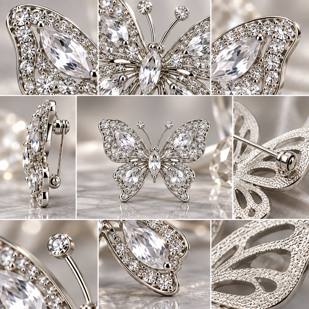 Vireqlo™ Crystal Butterfly Decorative Brooch main image 06